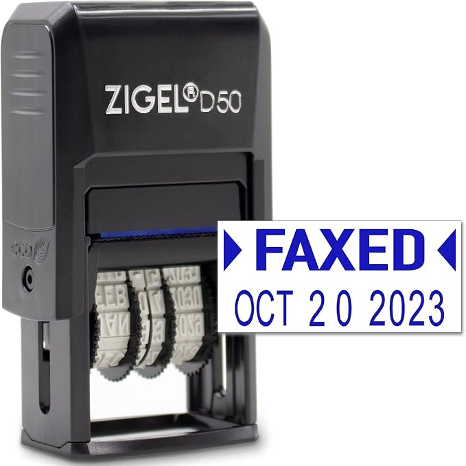 ZIGEL D50 Date Stamp with FAXED by ZIGEL