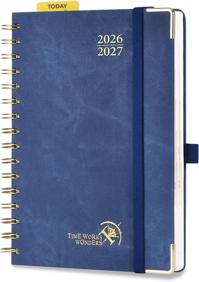 POPRUN Daily Planner 2026-2027 One Page Per Day, 12 Months Hourly Appointment by POPRUN