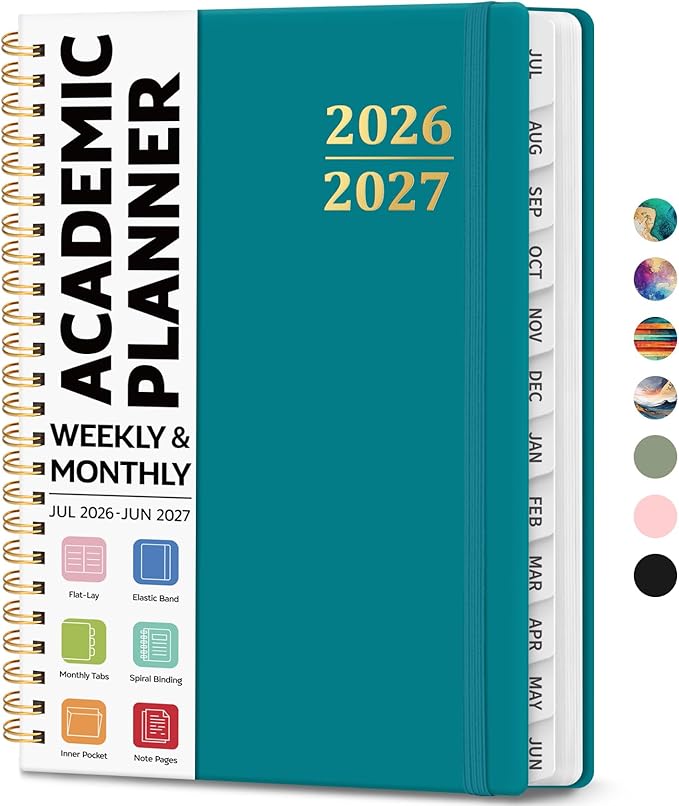 Academic Planner 2026-2027, Weekly and Monthly Calendar Planner Book, July 2026 by JEJEGO