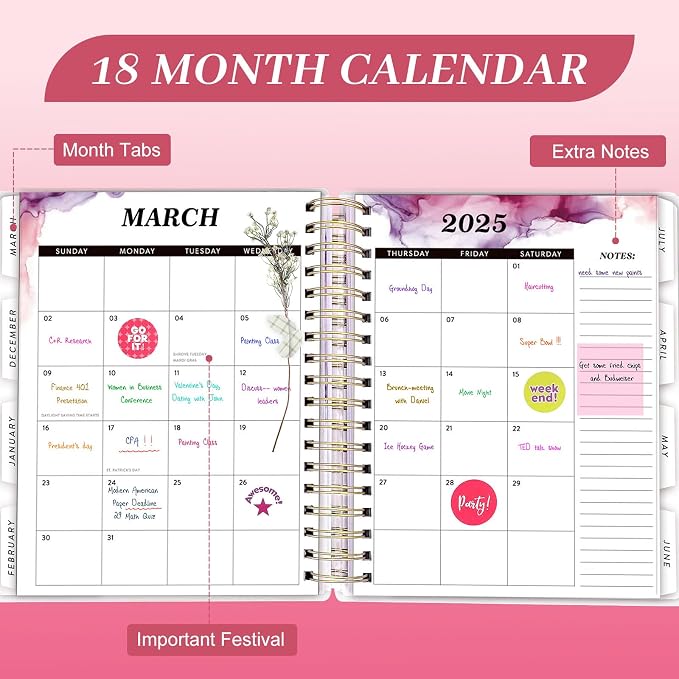 Planner 2026-2027, 18 Months Large Academic Daily Weekly Monthly Planner - Image 5