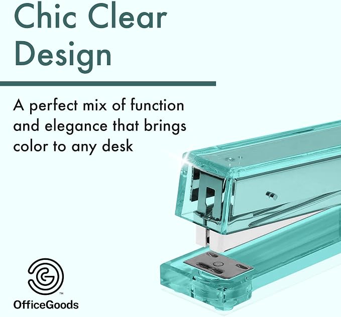 OfficeGoods Acrylic Stapler – Aesthetic & Durable Green Desk Staple - Image 2
