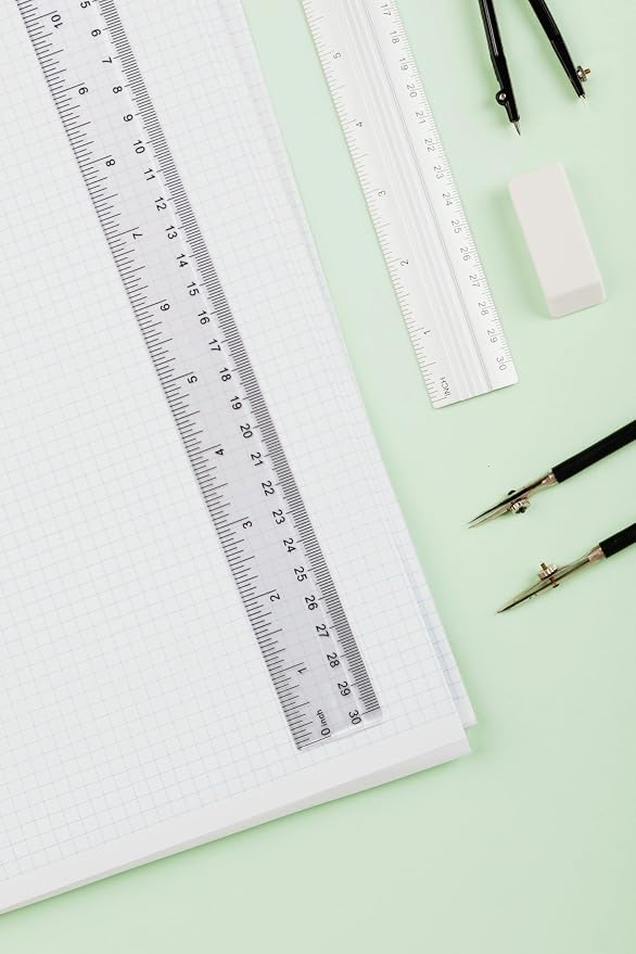 Ruler 12 Inch, 2 Pack Clear Plastic Rulers - Image 5