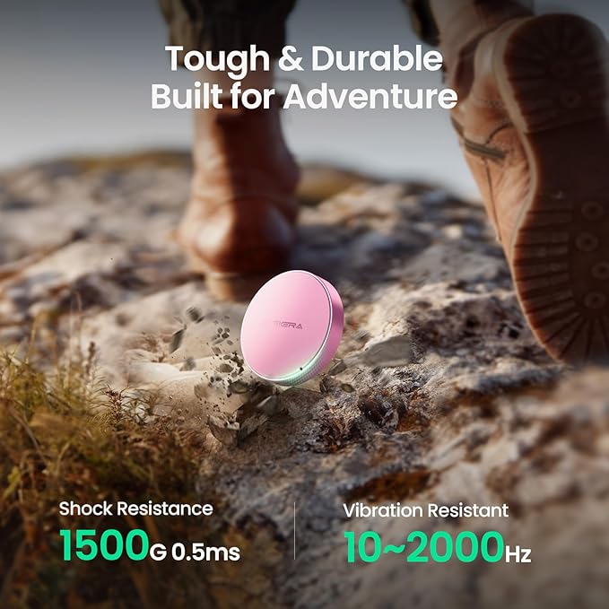 IGIERA 2TB Magnetic Portable SSD, External Solid State Drives with USB-C 3.2 Gen 2x2, Speed Up to 2000MB/s, Compact & Durable, Compatible with iPhone 15/16 Series and Other USB-C Devices, Pink-DeskLoop Office