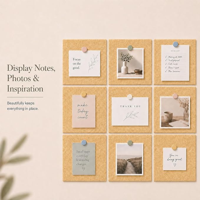 Felt Bulletin Board Tiles, Cork Board Alternative, 48 x 36 in | 0.35 in modular - Image 5