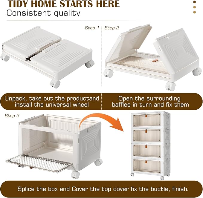 YFXCVSL 4 Tier Plastic Storage Bins - Image 3