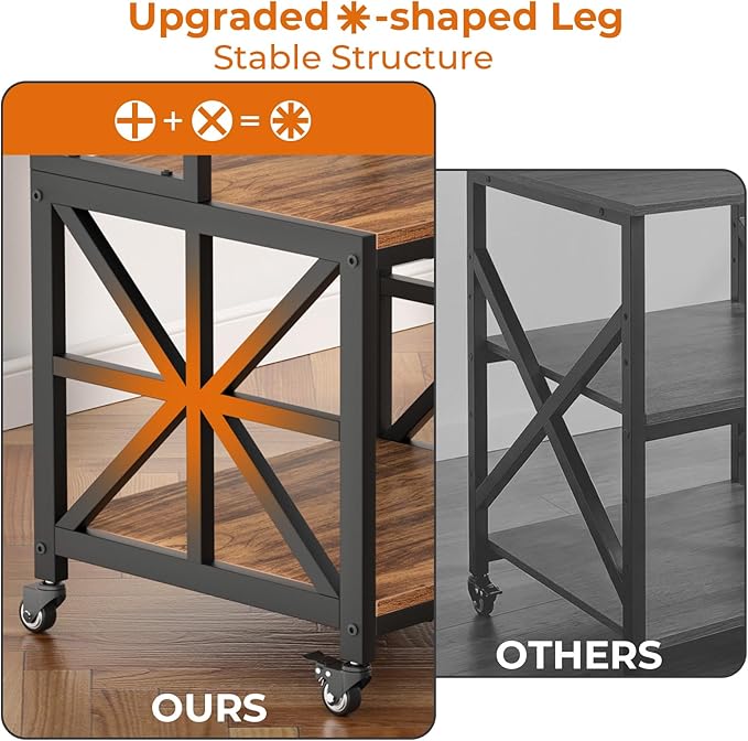 GreenForest Printer Stand with Lockable Wheels, Heavy Duty Printer Table | - Image 4