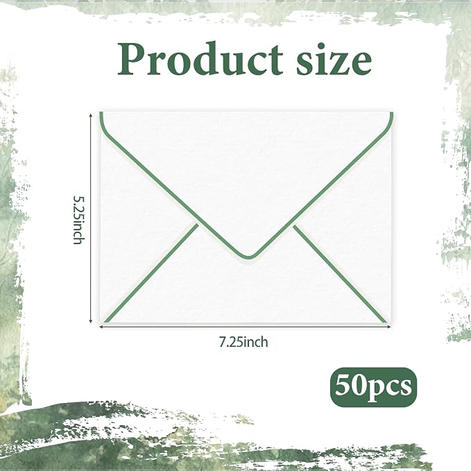 50 Pack A7 Forest 5x7 Envelopes V Flap Invitation Envelopes - Image 2