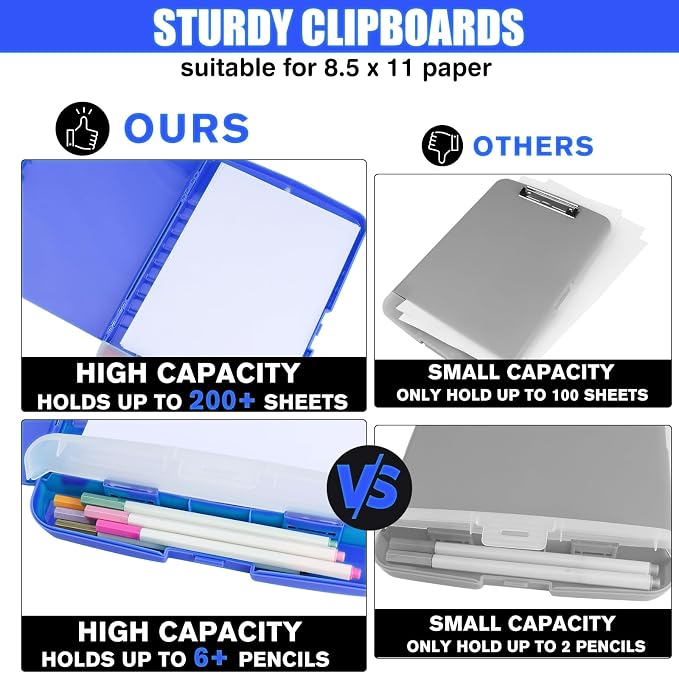 Clipboard with Storage Heavy Duty, Clip Boards 8.5x11 with Pen Holder, High - Image 4