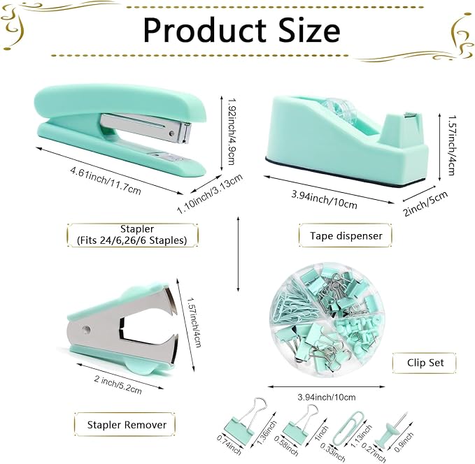 Office Supplies, Stapler and Tape Dispenser Set - Image 5