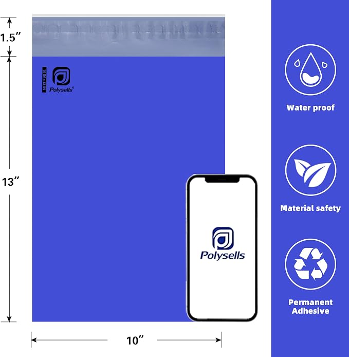 POLYSELLS 1000 pcs 10x13 Inches Purple Poly Mailers Shipping Envelopes - Image 2