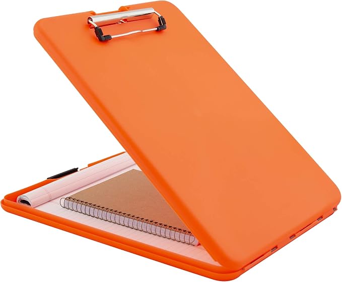 Saunders Bright Orange SlimMate Plastic Storage Clipboard – Letter Size Form - Image 6