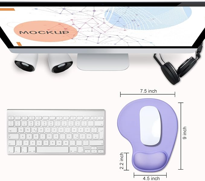 JIKIOU Mouse Pad, 2 Pack Ergonomic Mouse Pads - Image 2