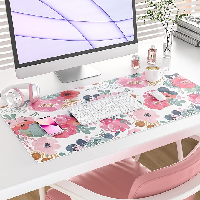 QIYI Large Mouse Pad, Women Girls PU Leather Waterproof Gaming Mousepad - Image 6