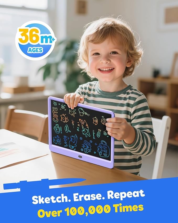 TEKFUN 12" LCD Writing Tablet for Kids Ages 3–8, Fun Drawing Tablet for - Image 7