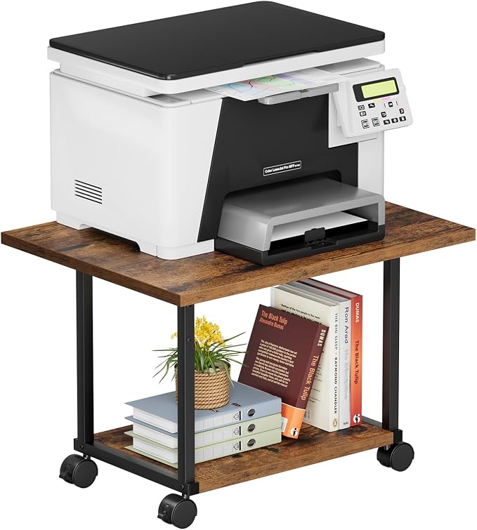 Asgolion Printer Table, 2-Tier Under Desk Printer Stand, Printer Stand - Image 3