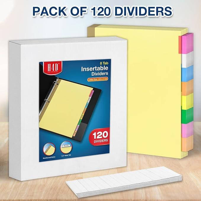 H4D 120 Pack Insertable Binder Dividers - Image 2