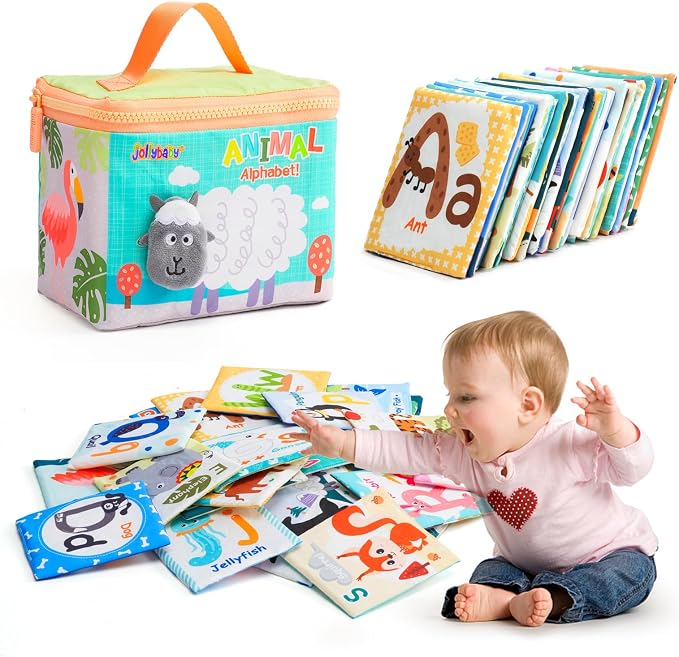 Jollybaby Reusable Soft Cloth ABC Alphabet/Letters Animal Flash Cards by Jollybaby