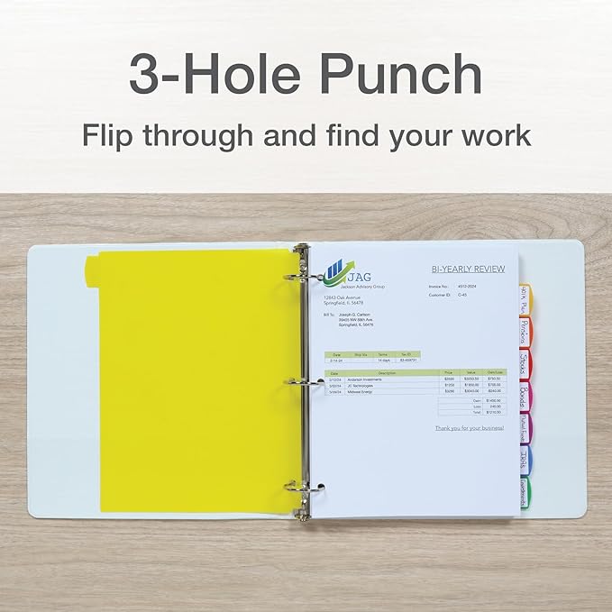 Oxford Plastic Binder Dividers for 3 Ring Binder, Durable Plastic-Binder Divider - Image 6