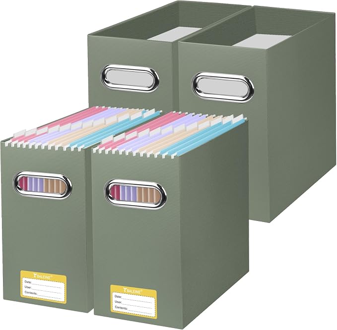 BALEINE File Organizer Box, Cardboard File Folder Organizer by BALEINE
