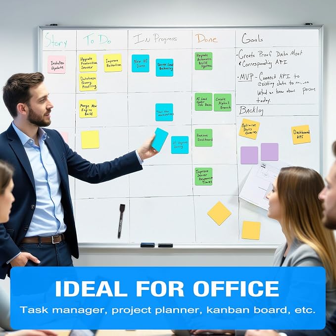 Reusable Magnetic Sticky Notes: 30PCS 3"x3" Dry Erase Magnets Labels - Image 4