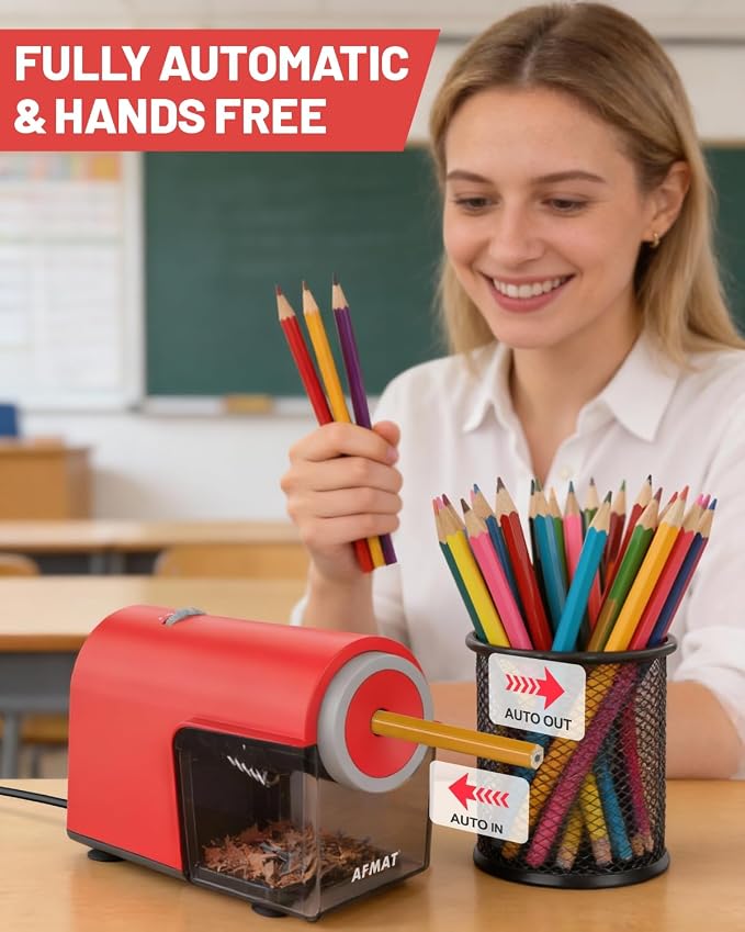 AFMAT Electric Pencil Sharpener, Fully Automatic Pencil Sharpener - Image 2