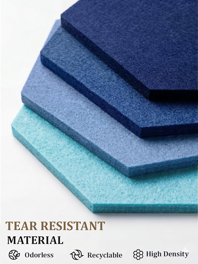 8 Pack Hexagon Felt Bulletin Board Tiles - Image 4