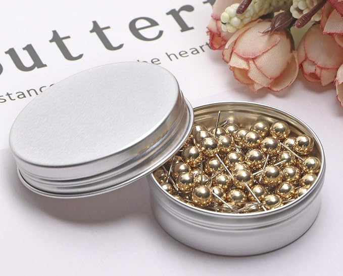 Tupalizy 100PCS 1/4 Inch Small Round Head Map Tacks Pins - Image 4