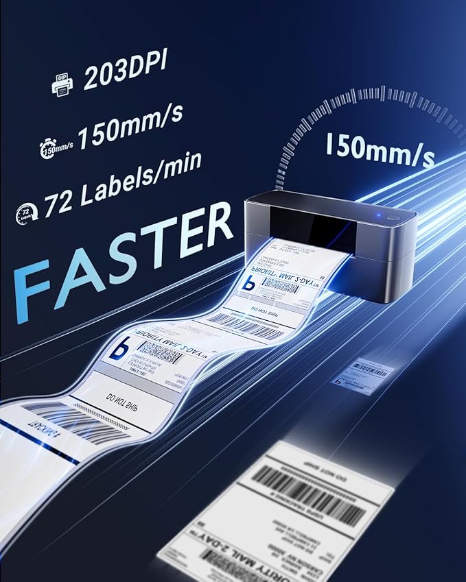 Bluetooth Thermal Shipping Label Printer 4x6, Wireless Shipping Label Printer for Small Business, Desktop Label Printers for Shipping Packages, Compatible with Amazon, Ebay, Shopify, Etsy, USPS-DeskLoop Office