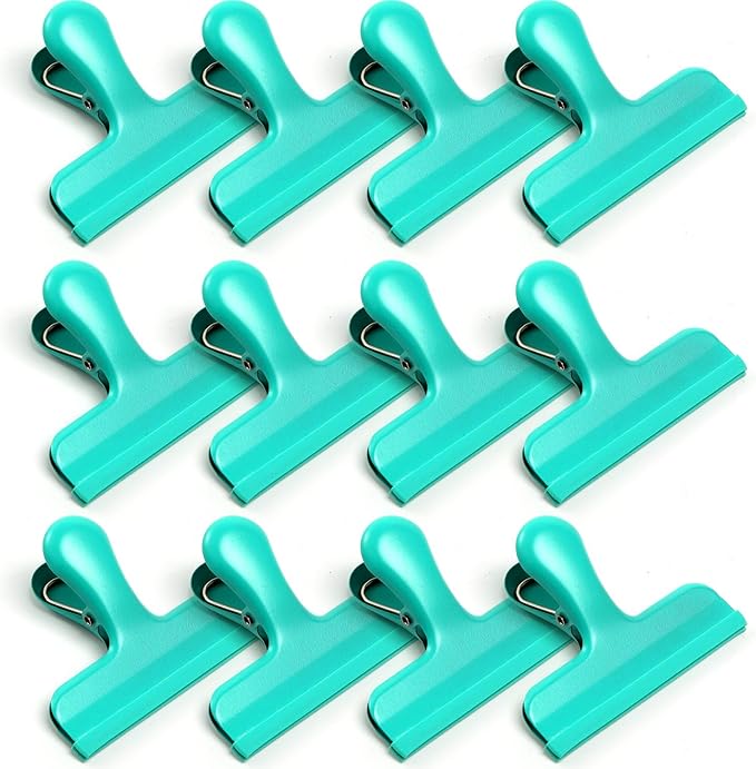 HOUSE AGAIN Chip Clips, 12 Pack Stainless Steel Chip Bag Clips Covered by HOUSEAGAIN