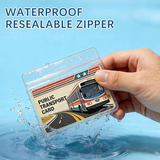 130 Pack Clear Horizontal Plastic Badge Holders - Image 3