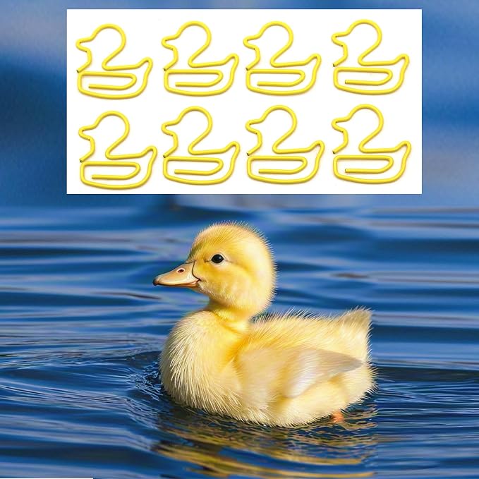60 Pcs Yellow Duck Paper Clips, Duck Gifts - Image 2
