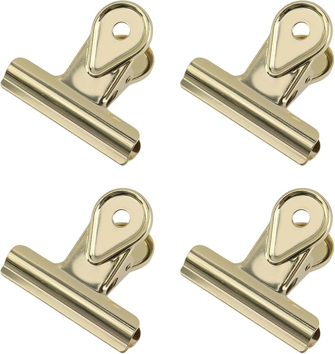 Xiaoyztan Mini Clips, 50mm Wide Gold Bulldog Clips Paper Clip Binder Bull Clip by Welcometoxiaoyztan