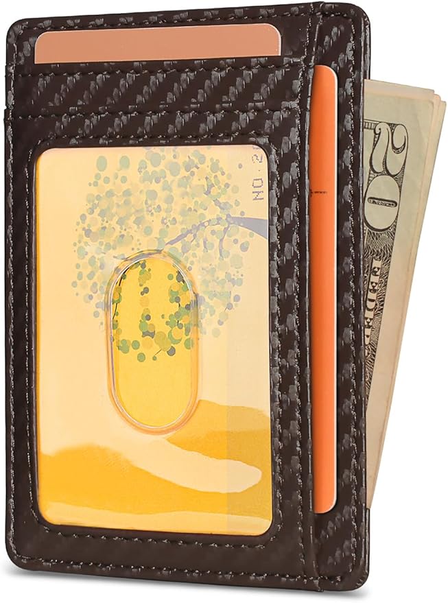 Buffway Slim Minimalist Front Pocket RFID Blocking Leather Wallets - Image 2
