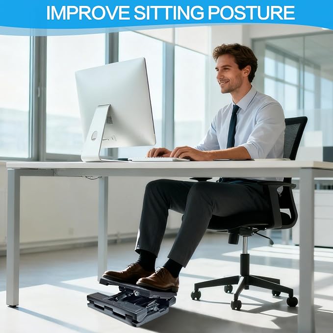 Scalebeard Foot Rest for Under Desk at Work, Height Adjustable Infinite Angle - Image 8