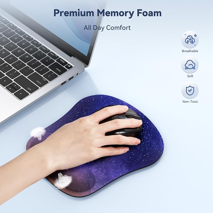 TECKNET 2 Pack Mouse Pad with Wrist Support, Ergonomic Gaming Mouse Pad Pain - Image 3
