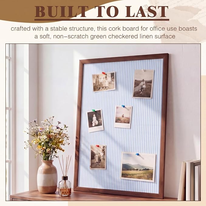 Leinuosen 17" x 23" Linen Cork Board - Image 5