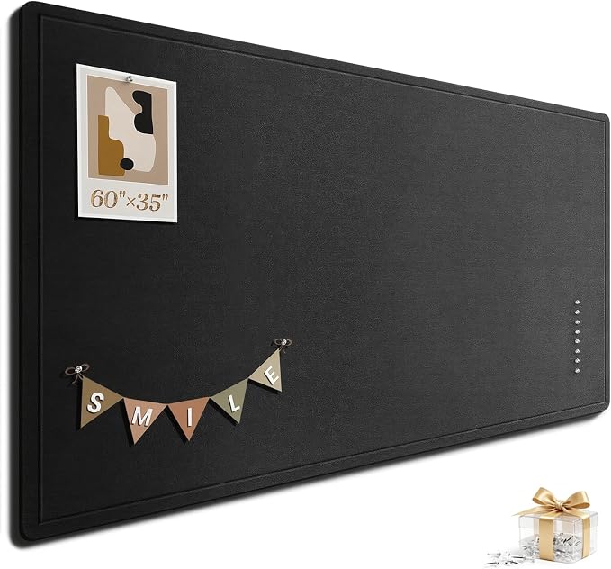 Large Bulletin Board, 60 X 35 Inches Felt Cork Board by Subeauty