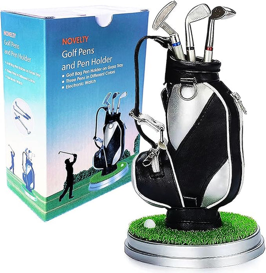 Golf Gifts for Men - Ideal Stocking Stuffers for Adults, White Elephant Gifts for Golfers, Dad, Him, Coworkers, Boss on Christmas & Birthday - Funny Golf Pen Holder, Home Office Decor Desk Accessories-DeskLoop Office