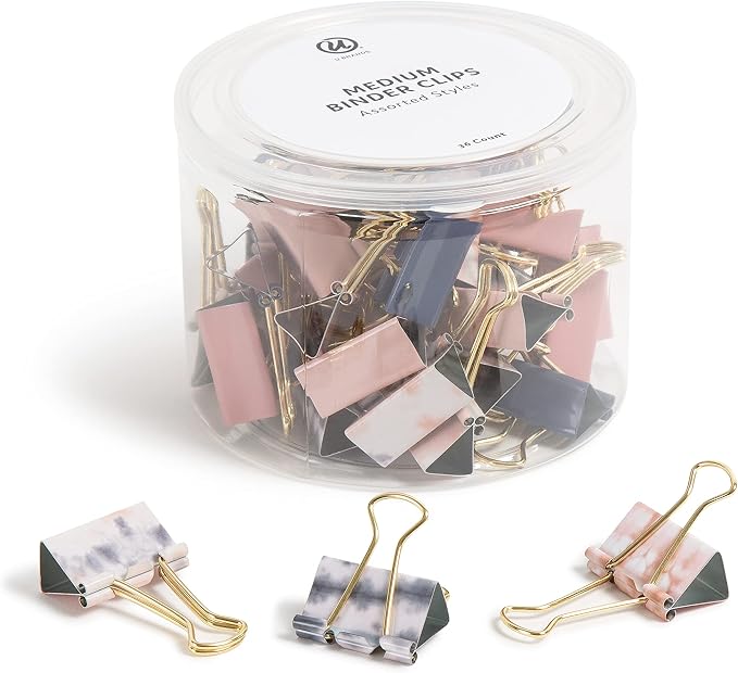 U Brands Fashion Binder Clips, Soft Dye by UBrands