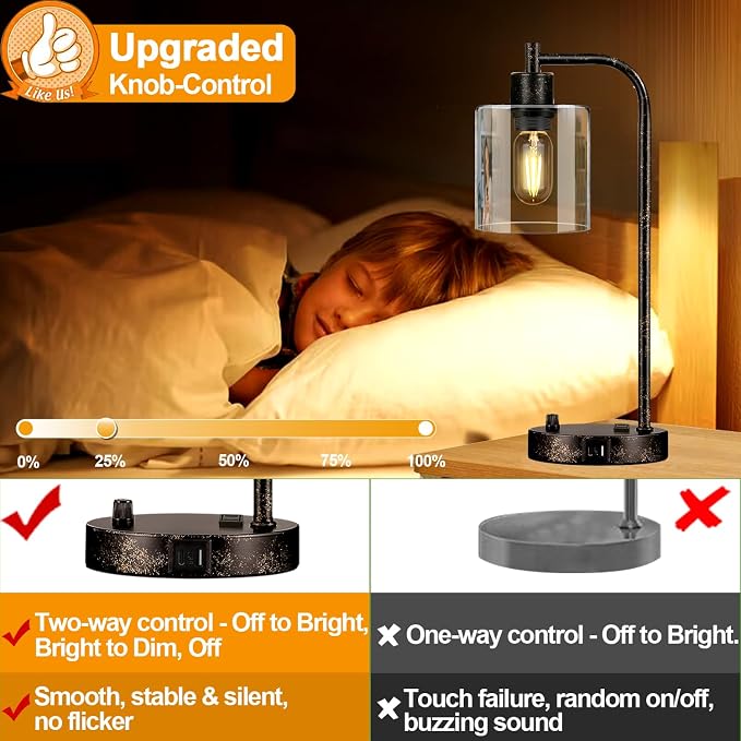 Set of 2 Industrial Table Lamps - Image 3