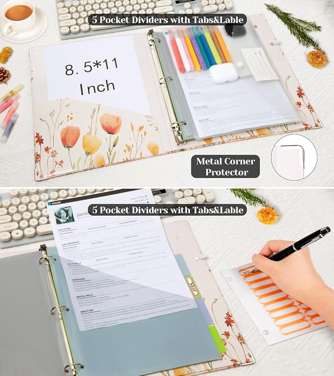 3 Ring 1 Inch Binder Organizer, BVSSX Three Ring Binders - Image 4
