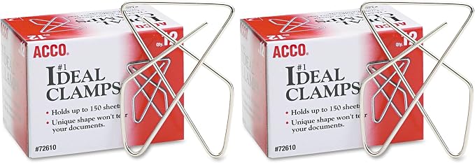 ACCO Ideal Paper Clamp, Smooth Finish, No.1 Size by ACCO+Brands