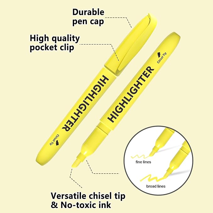 Lelix 30 Pack Highlighters, 10 Bright Colors, Chisel Tip, Quick Drying for Back to School, Office, Home, ideal for Highlighting Underlining-DeskLoop Office