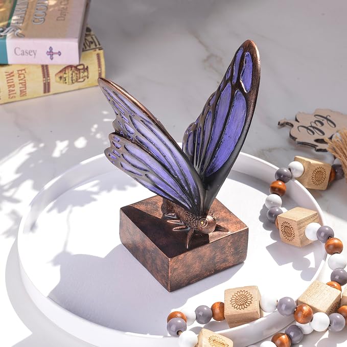 Vintage Purple Butterfly Bookends, Resin Book Ends - Image 7