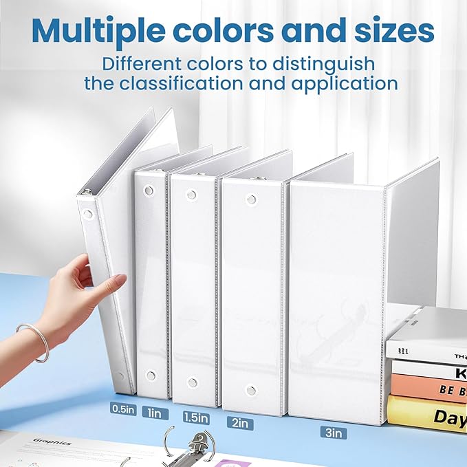 SUNEE White Binders 1 Inch 36 Pack Bulk - Image 5
