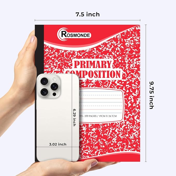 Rosmonde Composition Notebook 5 Pack, Grades K-2 Primary Ruled, 200 Pages - Image 3