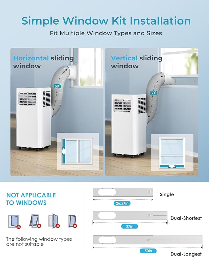 EUHOMY Portable Air Conditioners 8,000 Btu, 3 in 1 Portable Cooling AC with Dehumidifier, Fan, Sleep Modes, AC Unit with Remote Control & 24H Timer for Bedroom, Rooms, Apartments up to 350 Sq.Ft.-DeskLoop Office
