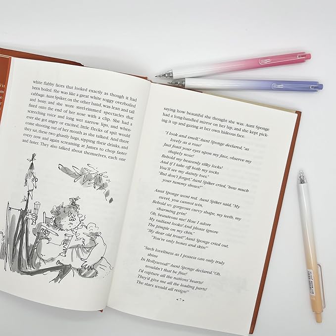 HeTaoCat Retractable Gel Pens, 0.5mm Fine Point, Quick Drying, Writing Drawing, Black ink gel pens, Box of 6 Pens (Black)-DeskLoop Office