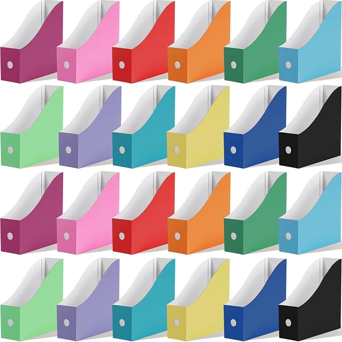 Colarr 24 Pcs Cardboard Magazine Holders 12 Colors Magazine Storage Box by Colarr