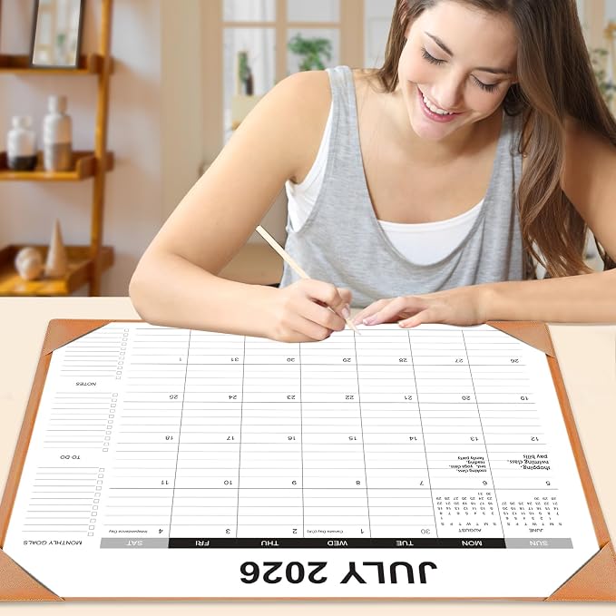 Desk Calendar 2026-2027 with Desk Mat – 22" x 17" Large Desk Pad Calendar Runs - Image 2